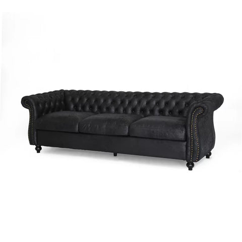 Softek Sofa Couch In Purple Dark Color by E-furniture