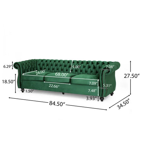 Softek Sofa Couch In Green Color by E-furniture