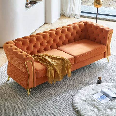 Eclipse Sofa Couch In Light Orange Color by E-furniture
