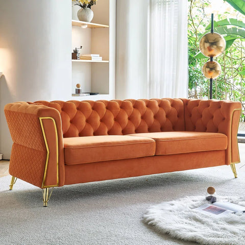 Eclipse Sofa Couch In Light Orange Color by E-furniture