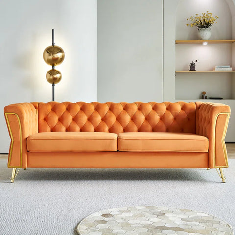 Eclipse Sofa Couch In Light Orange Color by E-furniture