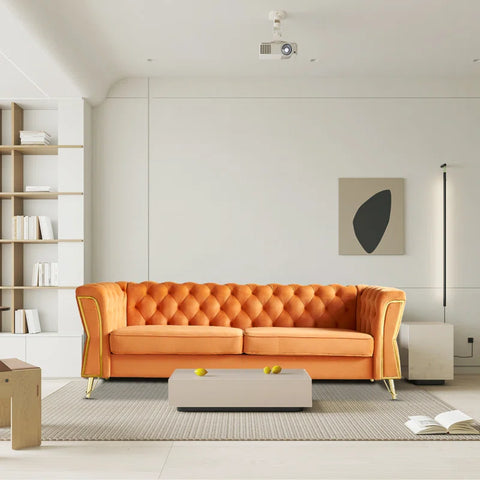 Eclipse Sofa Couch In Light Orange Color by E-furniture