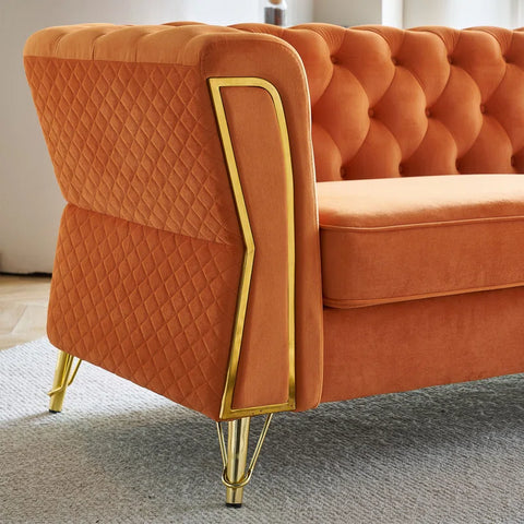 Eclipse Sofa Couch In Light Orange Color by E-furniture