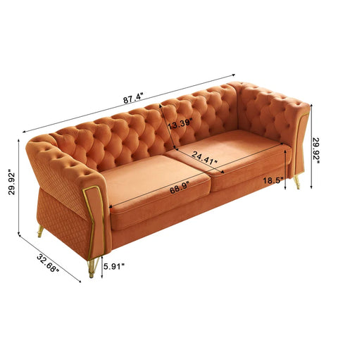 Eclipse Sofa Couch In Light Orange Color by E-furniture