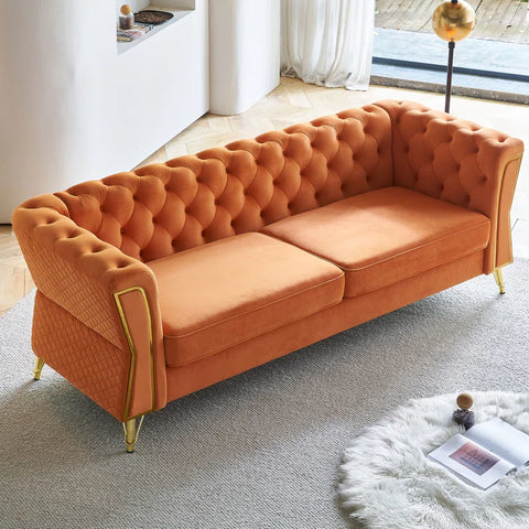Eclipse Sofa Couch In Light Orange Color by E-furniture