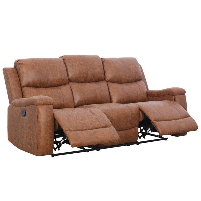 E-Furniture Florida Two Seater recliner in Dark Brown Color Leatherrette - E-FURNITURE