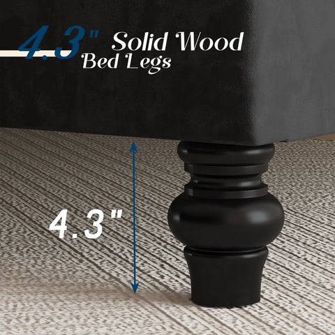 Jocisland King Size Upholstered Bed with Sleigh Headboard and Button Tufting