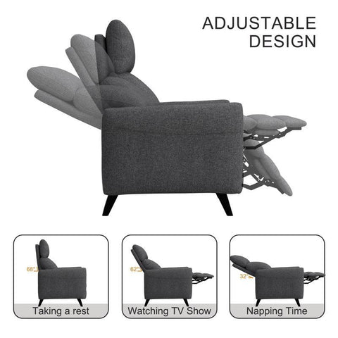 E Furniture Colorado Single Seat motorised Recliner In Grey color - E-FURNITURE