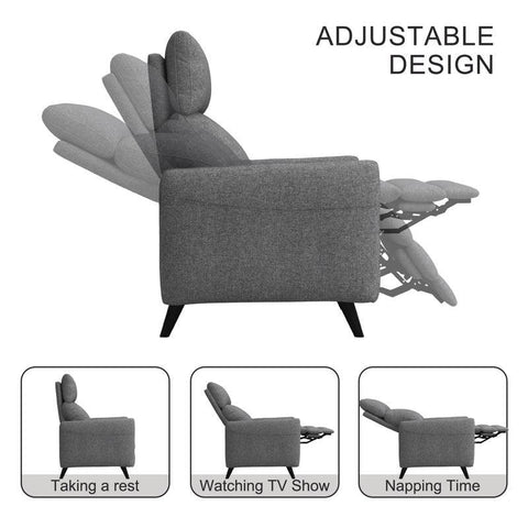 E Furniture Colorado Single Seat motorised Recliner In Grey color - E-FURNITURE