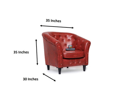 E-FURNITURE Justino chair in cherry Red color