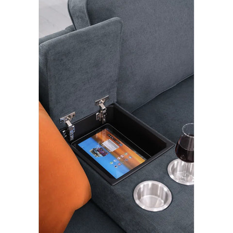 Python Chesterfield  Sectional Sofa Set in Grey Color by E-furniture