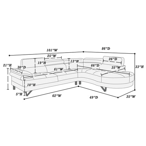 Adobe Lounger Sofa Set in Light Beige Color  by E-furniture