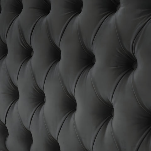 E-Furniture RegalRest Queen Size Non Storage Upholstered Bed In Dark Grey Color