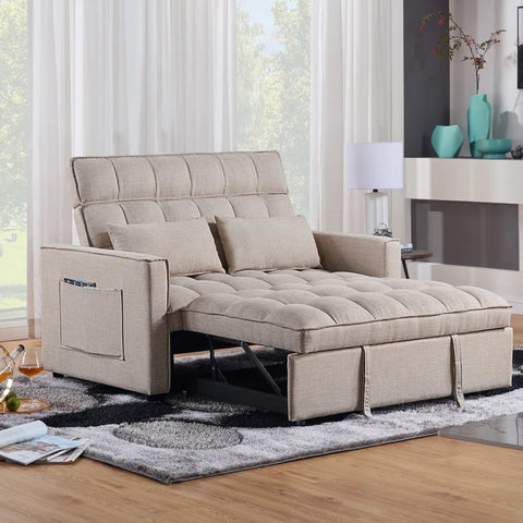 E-Furniture Apache Spark Sofa Cum Bed | Sofa Cum Bed In Cream Color