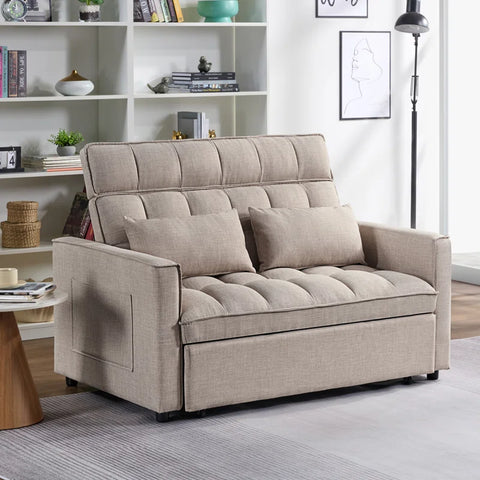 E-Furniture Apache Spark Sofa Cum Bed | Sofa Cum Bed In Cream Color