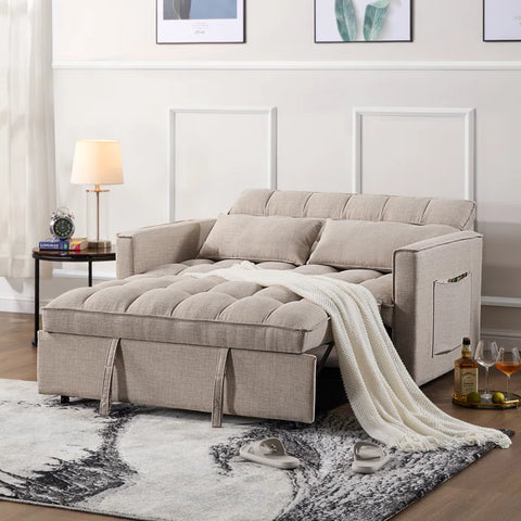 E-Furniture Apache Spark Sofa Cum Bed | Sofa Cum Bed In Cream Color