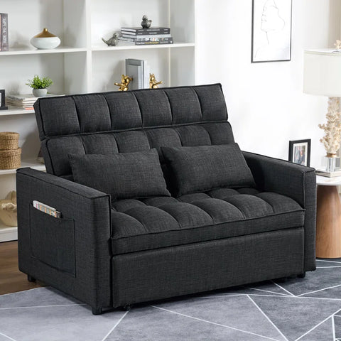 E-Furniture Apache Spark Sofa Cum Bed | Sofa Cum Bed In Grey  Color