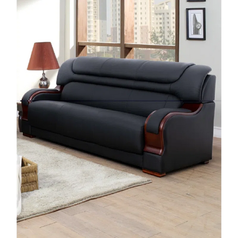 iCloud Sofa Couch In Black Color Leatherette by E-furniture