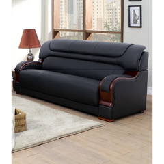 iCloud Sofa Couch In Black Color Leatherette by E-furniture
