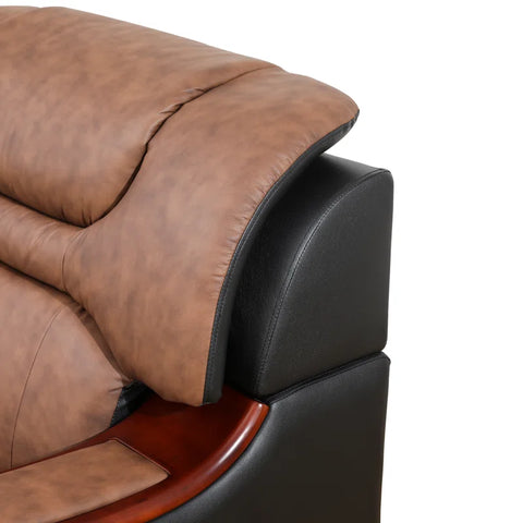 iCloud Sofa Couch In Brown Leatherette by E-furniture