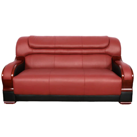 iCloud Sofa Couch In Black Maroon and black Leatherette by E-furniture