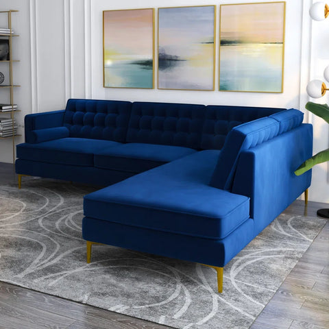 MSword Sectional Sofa Set in Blue Color by E-furniture