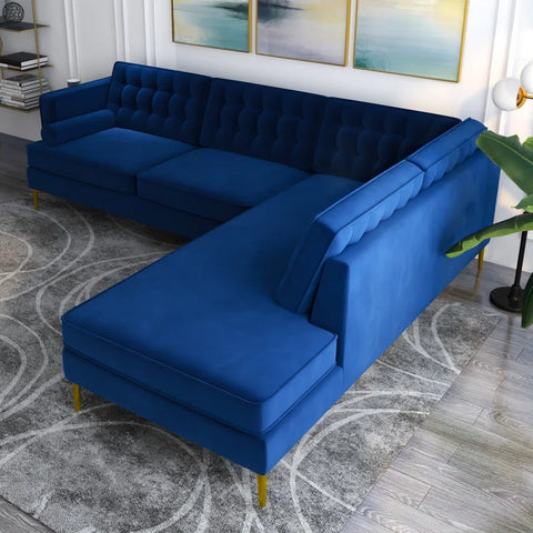 MSword Sectional Sofa Set in Blue Color by E-furniture