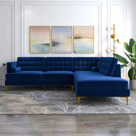 MSword Sectional Sofa Set in Blue Color by E-furniture