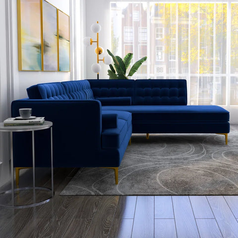 MSword Sectional Sofa Set in Blue Color by E-furniture