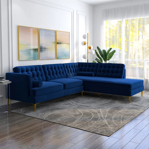 MSword Sectional Sofa Set in Blue Color by E-furniture