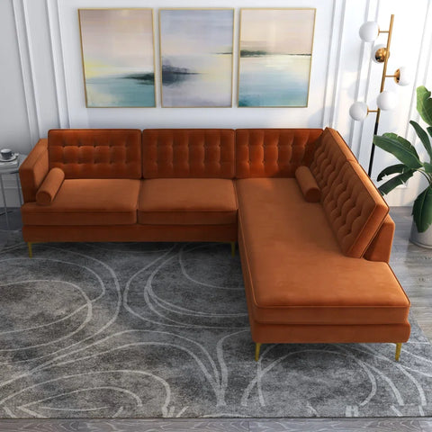 MSword Sectional Sofa Set in Mustard Color by E-furniture