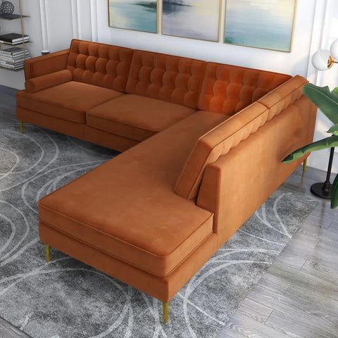 MSword Sectional Sofa Set in Mustard Color by E-furniture