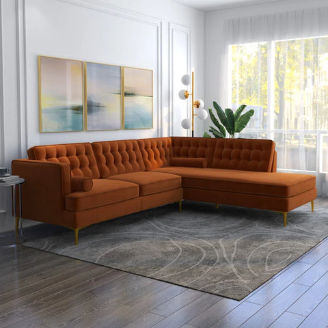 MSword Sectional Sofa Set in Mustard Color by E-furniture