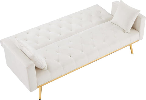 Ivory Dream | Convertible Tufted Sofa Cum Bed