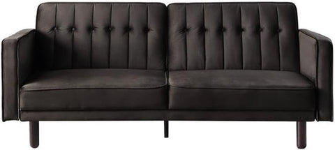 Maple Nest | Modern Tufted Sofa Cum Bed, Dark Brown