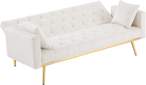 Ivory Dream | Convertible Tufted Sofa Cum Bed