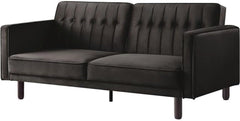 Maple Nest | Modern Tufted Sofa Cum Bed, Dark Brown