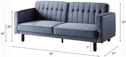 Slate Harmony | Convertible Tufted Sofa Cum Bed
