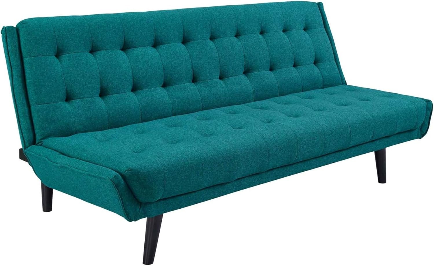 Teal Tranquility | Convertible Tufted Sofa Cum Bed