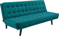 Teal Tranquility | Convertible Tufted Sofa Cum Bed