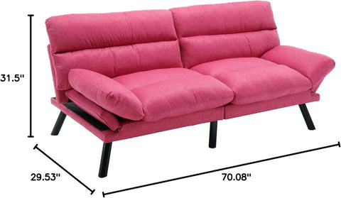 Blush Haven | Convertible Tufted Sofa Cum Bed