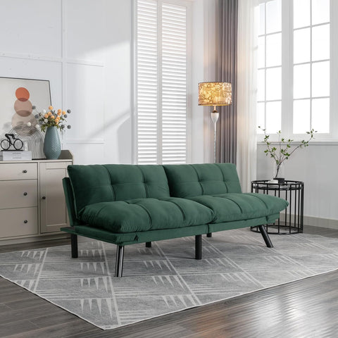 Emerald Haven | Convertible Tufted Sofa Cum Bed