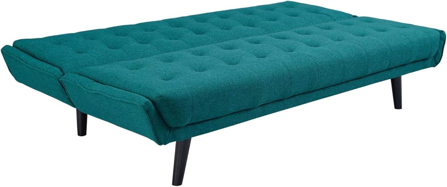 Teal Tranquility | Convertible Tufted Sofa Cum Bed
