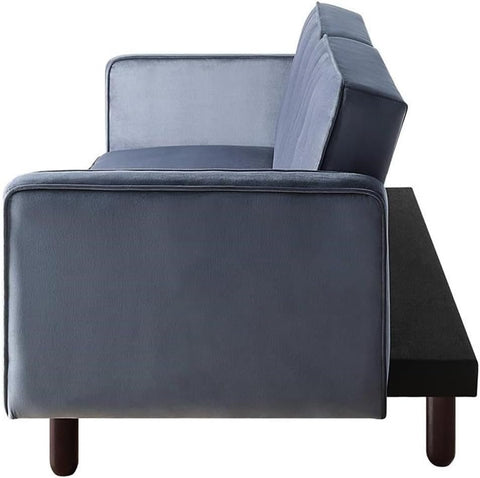 Slate Harmony | Convertible Tufted Sofa Cum Bed