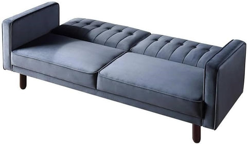 Slate Harmony | Convertible Tufted Sofa Cum Bed
