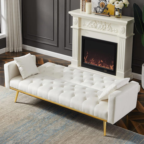 Ivory Dream | Convertible Tufted Sofa Cum Bed