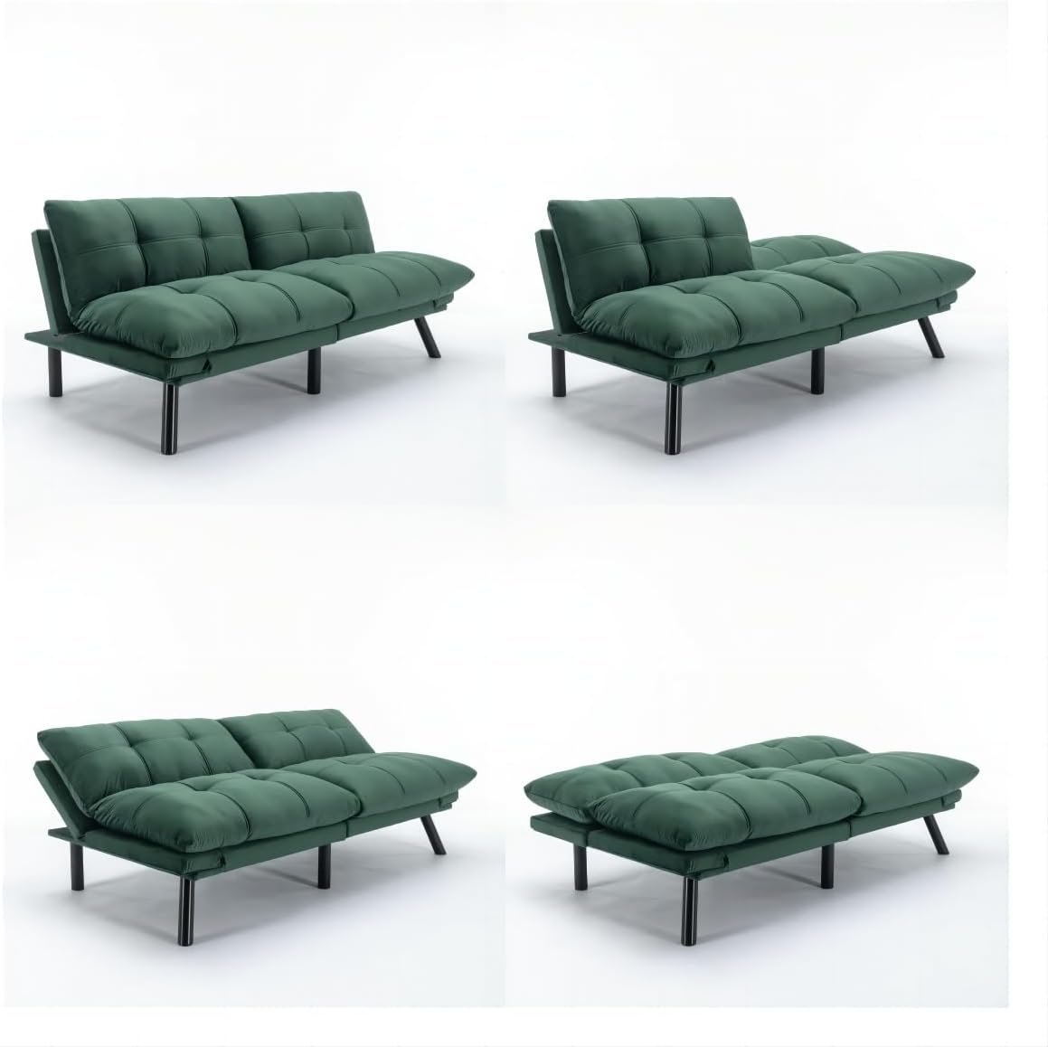 Emerald Haven | Convertible Tufted Sofa Cum Bed