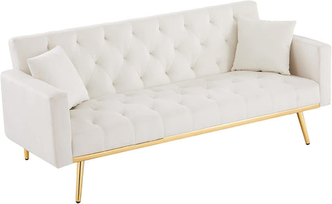 Ivory Dream | Convertible Tufted Sofa Cum Bed