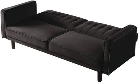 Maple Nest | Modern Tufted Sofa Cum Bed, Dark Brown