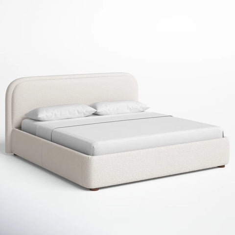 Mars Luxury king size Velvet Teak Wood Bed with Wingback Headboard | Customizable